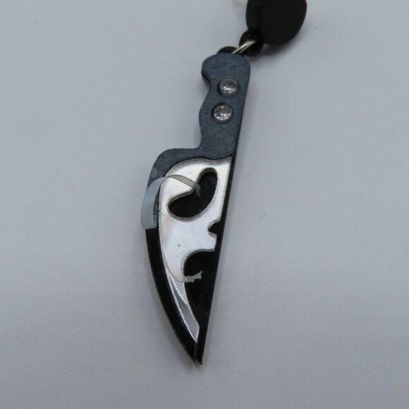 Ghost Face Knife Shaped Rhinestone Accent Dangle Earrings Scream Halloween NEW - Picture 7 of 9